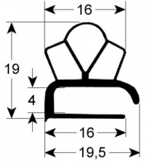 Уплотнитель изоляционный профиль 9191 Ш 330мм Д 590мм наружный размер
