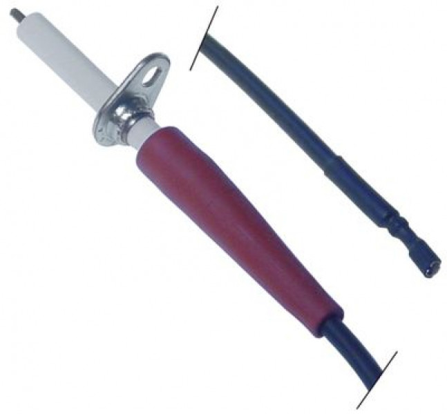 Электрод зажигания Д1  5мм с фланцем присоединение F 2,8x0,8 мм Д1 ø 7мм