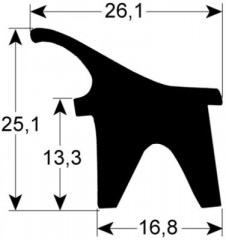 Уплотнитель дверной профиль 2400 Д 410мм наружный размер