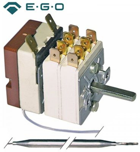 Термостат темп. макс. 110°C 1-полярн. 1NO 16А ø датчик 6мм Д датчик 113мм