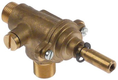 Кран газовый МЖ 0мм вход для газа 3/8" (труба-ø 10 мм)