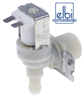 Клапан электромагнитный одинарн. углов. пластмасса темп. макс. 90°C вход 3/4" 220-240 В перем. тока