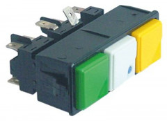 Комплект кнопок монтажные размеры 28,5x77,5 мм зелён./бел./жёлт. 2NO/2CO/1NO 250В