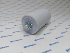 Конденсатор рабочий 450В пластмасса M8 присоединение плоский штекер 6,3 мм ø 395мм Д 70мм