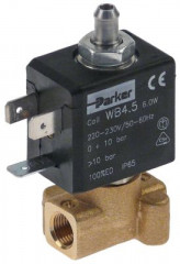 Клапан электромагнитный латунь DN 1мм присоединение 1/8" Д 30мм 3-ходов.