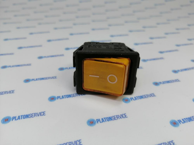 Выключатель балансирный монтажные размеры 30x22 мм оранжев. 2NO 250В