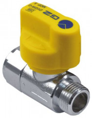 Кран шаровой прямой вход 1/2″ внутр. резьба выход 1/2″ внешн. резьба DN15 допуск DVGW хром газ