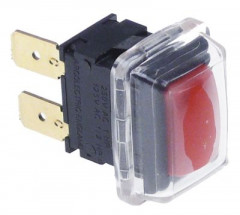 Выключатель кнопочный монтажные размеры 19x13 мм красн. 1NO 250В