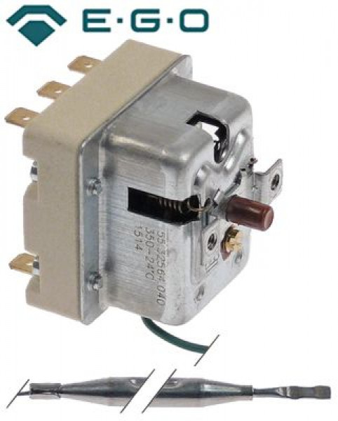 Термостат защитный темп. выкл. 350°C 3-полярн. 3NC 20А ø датчик 6мм Д датчик 77мм