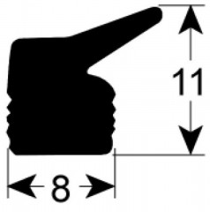 Уплотнитель для крышки силикон В 11мм Ш 8мм Кол-во в уп-вке 20 м для вакуумного устройства