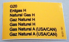 Наклейка переоборудование на газ G20