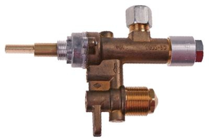 Кран газовый МЖ 27мм вход для газа M12x1 (ø труба 8 мм)