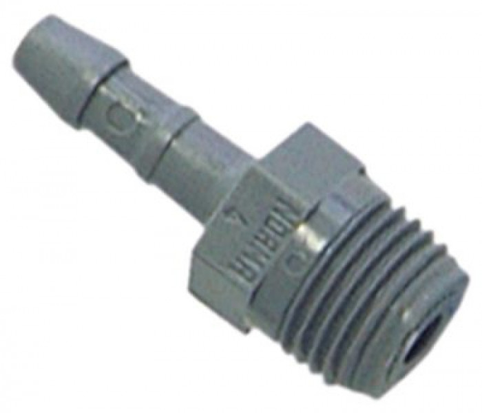 Соединитель шланговый пластмасса прямой резьба 1/4" ø шланга 4мм кол-во в уп-вке 1штук