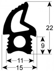 Уплотнитель дверной профиль 2769 Д 2000мм