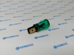 Лампочка сигнальная ø 12мм 230В зелён. присоединение плоский штекер 6,3 мм