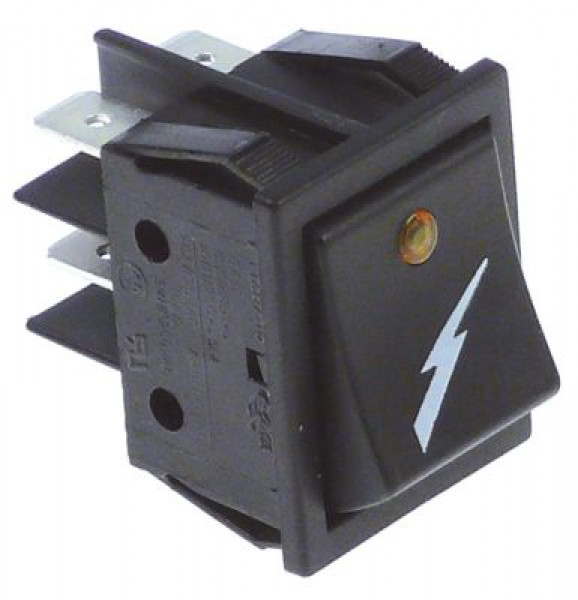 Выключатель балансирный монтажные размеры 30x22 мм оранжев. 2NO 250В