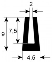 Уплотнитель дверной профиль 2934 Кол-во в уп-вке товар, продаваемый по метрам