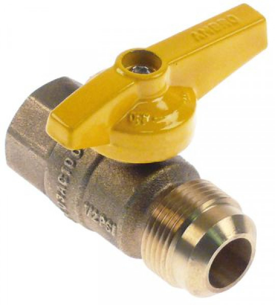 Кран шаровой прямой вход 1/2″ внутр. резьба выход 1/2″ внутр. резьба DN15 латунь Д 65мм