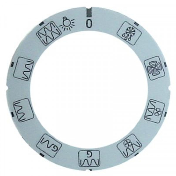 Маркировка регулировочной ручки клеммная панель   -°C внутр.ø 455мм серебрист. внеш. ø 63мм