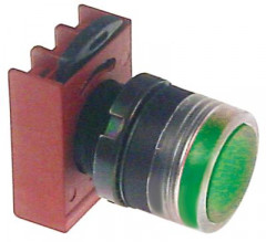 Выключатель нажимной кнопочный зелён. освещён. монтажные размеры ø22 мм