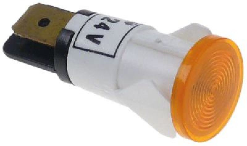 Лампочка сигнальная ø 13мм 24В жёлт. присоединение плоский штекер 6,3 мм