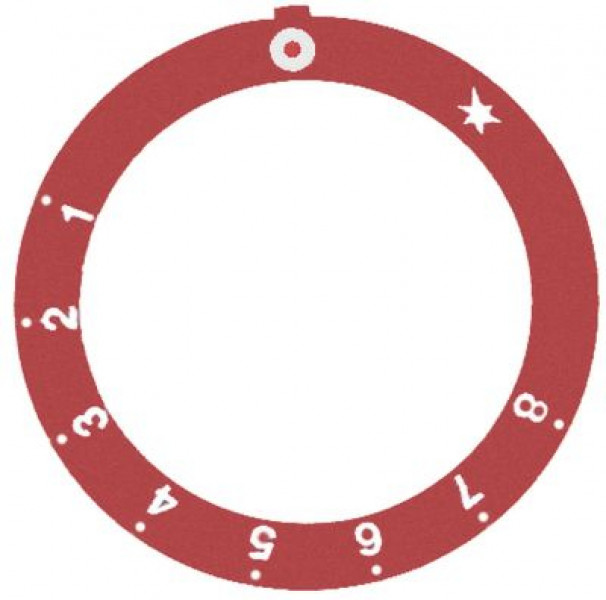 Маркировка регулировочной ручки газовый термостат EGA 1-8 -°C внутр.ø 455мм