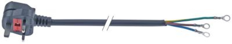 Кабель токоподводящий для электроприборов 15мм² 3-полярн. присоединение кольцо чёрн.