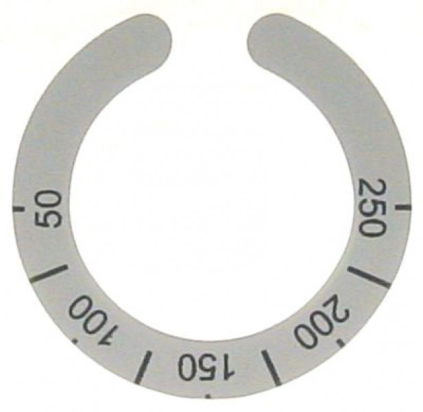 Маркировка регулировочной ручки термостат темп. макс. 250°C 50-250°C сер.