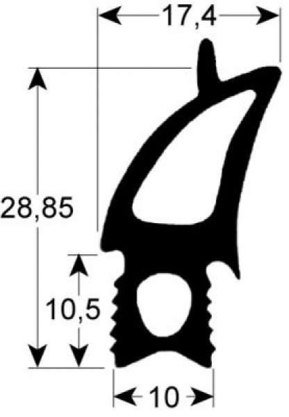 Уплотнитель дверной профиль 2730 Ш 465мм Д 520мм Кол-во в уп-вке 1 наружный размер