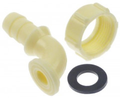 Соединитель шланговый пластмасса углов. резьба 3/4" ø шланга 13мм кол-во в уп-вке 1штук