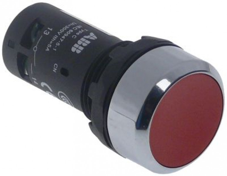 Выключатель нажимной кнопочный монтажные размеры ø22 мм красн. 1NC/1NO 250В