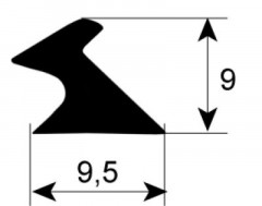 Уплотнитель для стекла профиль 1895 Д 3570мм монтаж. поз-ция внутри Кол-во в уп-вке 1
