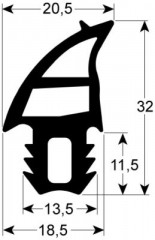 Уплотнитель дверной профиль 2736 Ш 685мм Д 1535мм 20-21 Кол-во в уп-вке 1 подходит для ELOMA