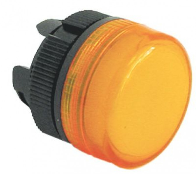 Оповещатель световой жёлт. монтажные размеры ø22 мм