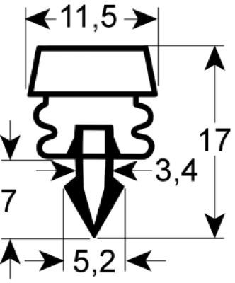 Уплотнитель изоляционный профиль 9314 Д 1200мм посадочный размер
