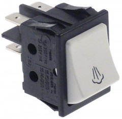 Выключатель балансирный монтажные размеры 30x22 мм бел. 2NO 250В присоединение плоский штекер 6,3 мм