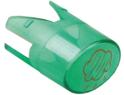 Колпачок для сигнальной лампы зелён. пар размер 17x13мм золотист.