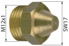 Жиклёр газовый резьба M12x1 ширина зева ключа 17 ø отверстия 1,4мм