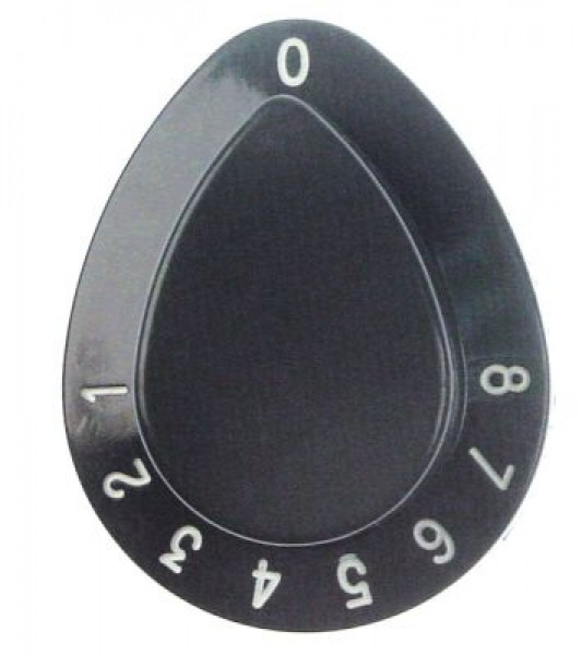 Рукоятка регулировочная термостат 1-8 ø ось 6x4,6мм срез справа чёрн.