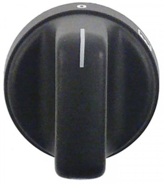 Рукоятка регулировочная газовый термостат 1-10  -°C ø 49мм ø ось 6x4,6мм срез сверху чёрн.