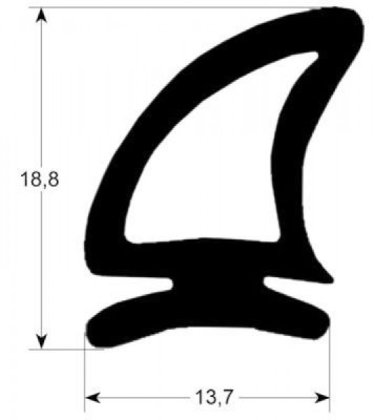 Уплотнитель дверной профиль 2905 Кол-во в уп-вке товар, продаваемый по метрам