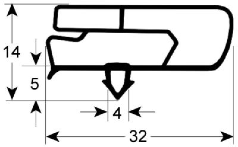 Уплотнитель изоляционный профиль 9797 Ш 525мм Д 475мм посадочный размер
