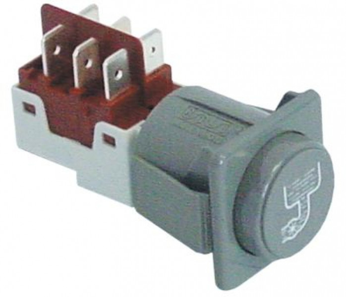 Выключатель нажимной кнопочный монтажные размеры 28,5x28,5 мм сер. 2CO 250В