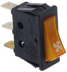 Выключатель балансирный монтажные размеры 30x11 мм жёлт. 1NO/лампа 250В