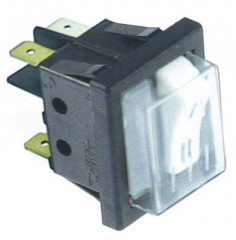 Выключатель балансирный монтажные размеры 30x22 мм бел. 1CO/лампа 230В