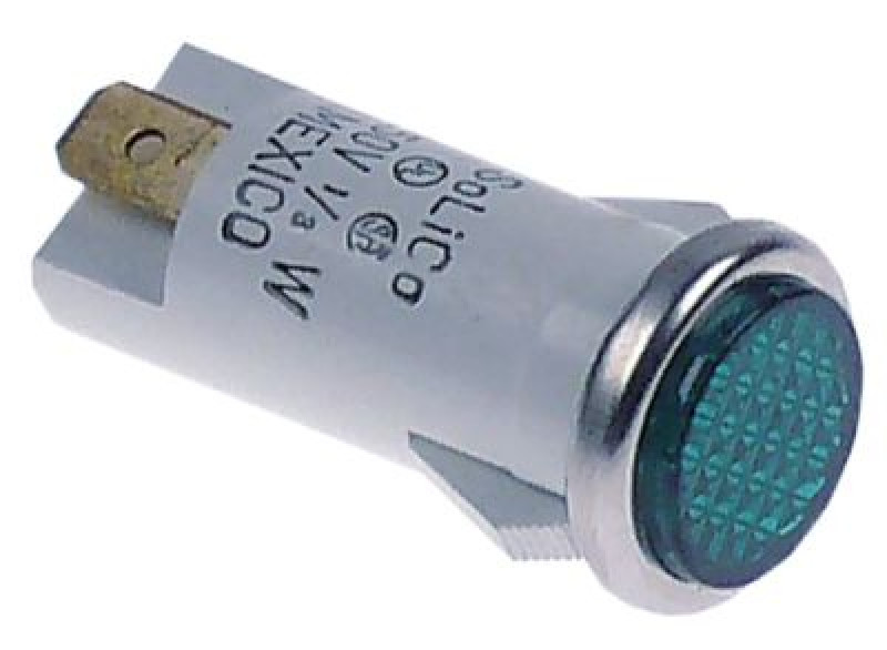 Лампочка сигнальная ø 125мм 230В зелён. присоединение плоский штекер 4,8 мм