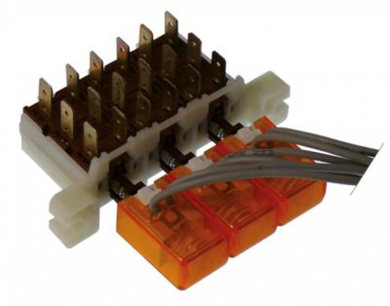 Выключатель кнопочный присоединение плоский штекер 6,3 мм с лампой