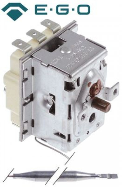 Термостат защитный темп. выкл. 230°C 3-полярн. 3NC 20А ø датчик 6мм Д датчик 103мм