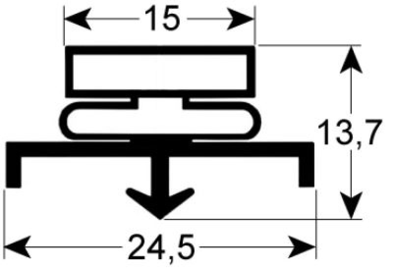 Уплотнитель изоляционный профиль 9184 Ш 570мм Д 725мм посадочный размер