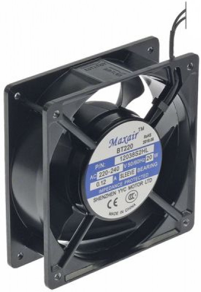Вентилятор осевой  220/240 20Вт Д 120мм Ш 120мм В 38мм подшипник подшипник скольжения